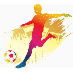 足球运动员剪影