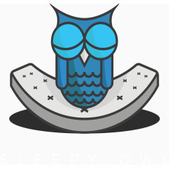 闭眼睛睡觉的猫头鹰