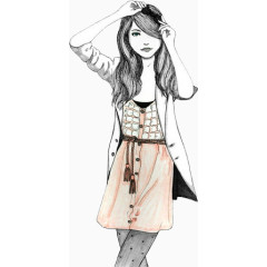 手绘欧美素材卡通英伦风素材