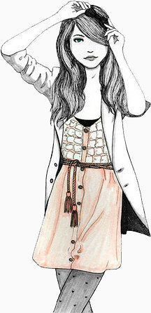 手绘欧美素材卡通英伦风素材