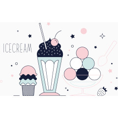 夏日冰淇淋浪漫图标