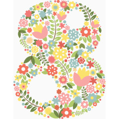 八妇女节花环元素
