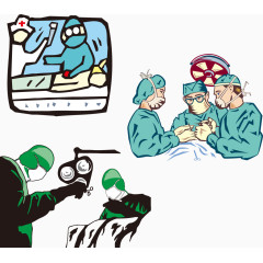 医生做手术矢量卡通矢量