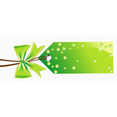 系着蝴蝶结的绿色环保标签