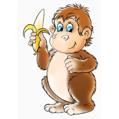 吃香蕉的小猴子