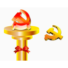 建党节党徽柱台