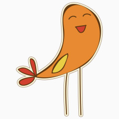 卡通高兴的小鸟