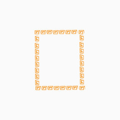 橙色花纹矢量边框