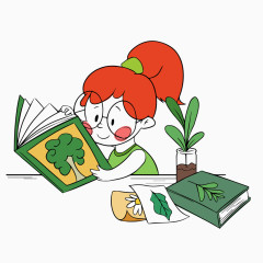 看书的小女孩