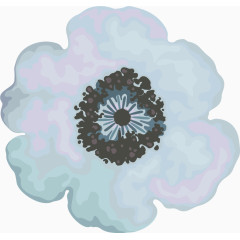 水粉画蓝色花瓣