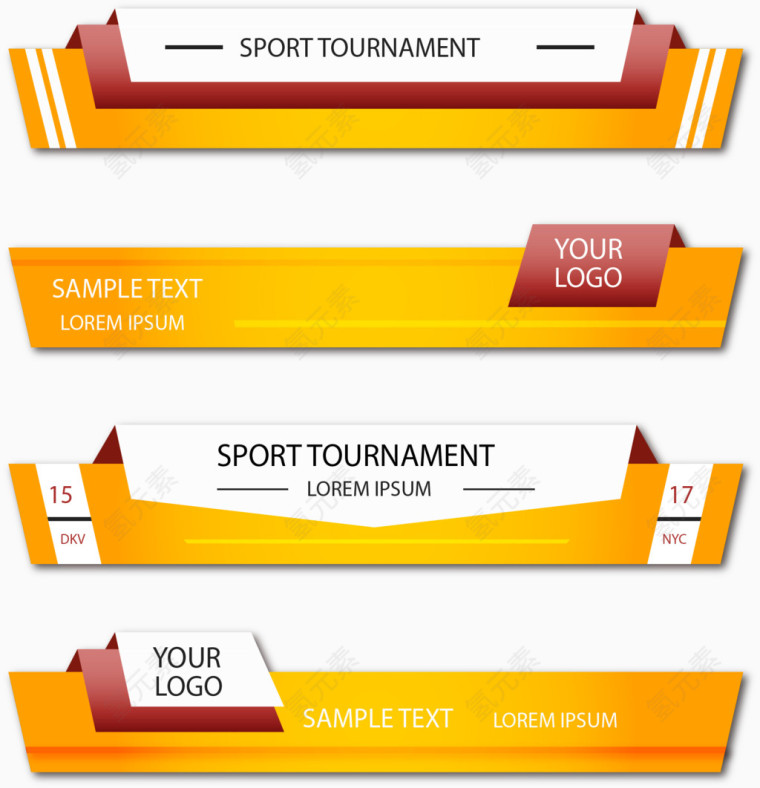 折纸效果黄色标题框