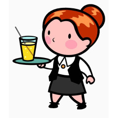 卡通服务员