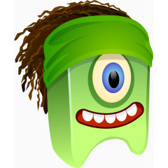 绿色创意可爱独眼怪