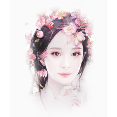 手绘插画美女元素