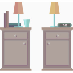 矢量扁平化床头柜