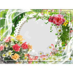 美丽的鲜花边框相框