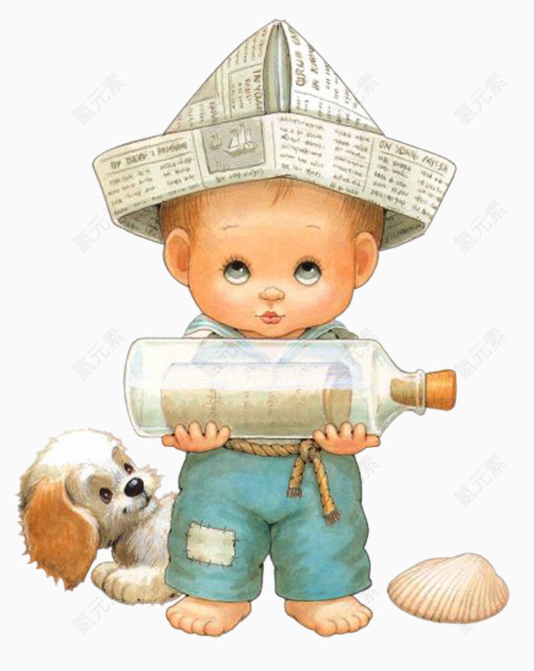 海边沙滩休闲卡通素材