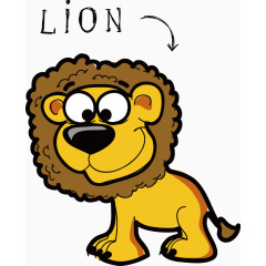 狮子卡通手绘矢量图