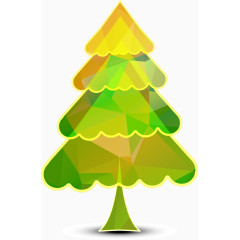 矢量炫彩松树