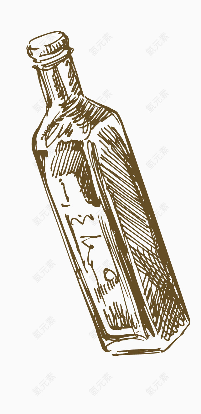手绘酒瓶