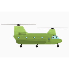手绘卡通风绿色直升飞机