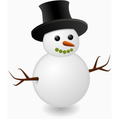 手绘戴帽子雪人