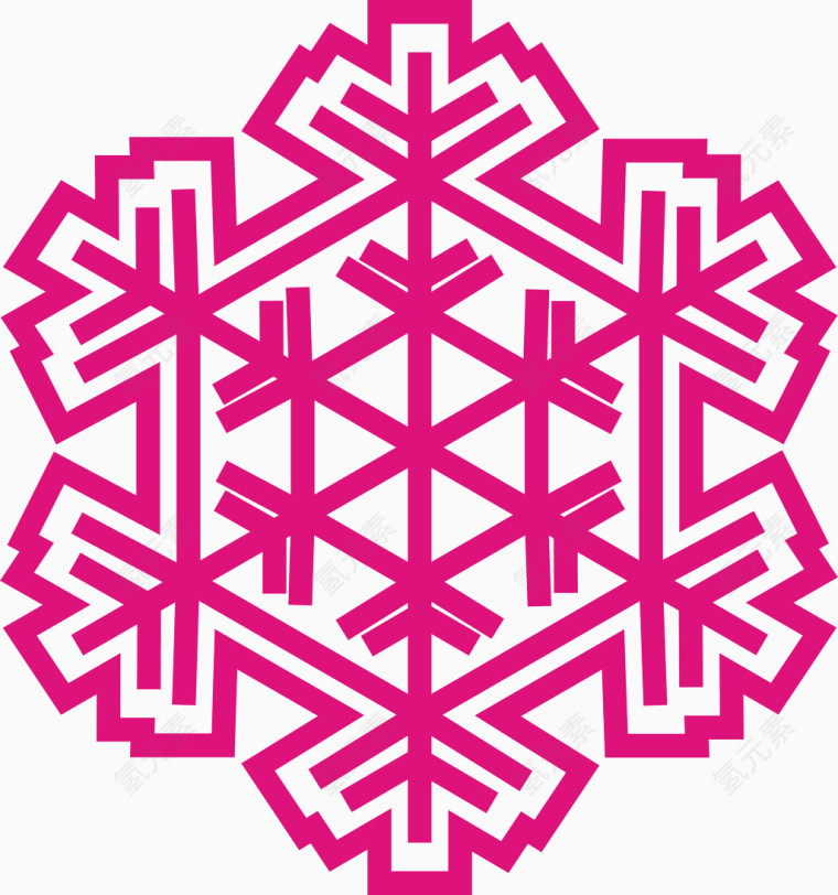 冬季圆形雪花冰图案