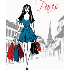 矢量巴黎女性