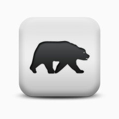 不光滑的白色的广场图标动物动物熊Animals-Icons