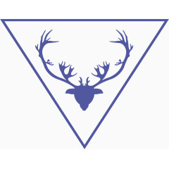 蓝色圣诞节鹿角标签