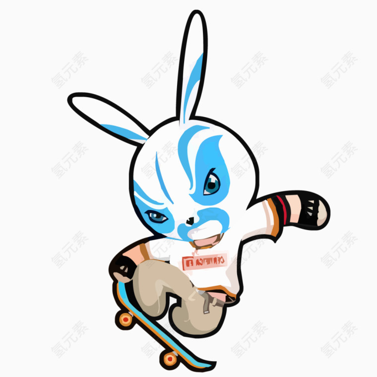 玩滑板的兔子