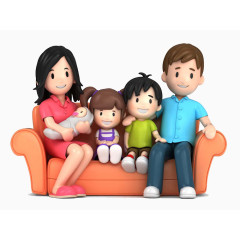 卡通温馨家庭矢量图