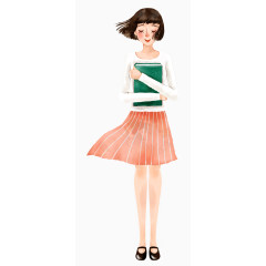 小清新手绘人物小清新插画女孩