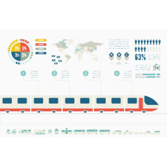 高速列车商务信息图矢量素材