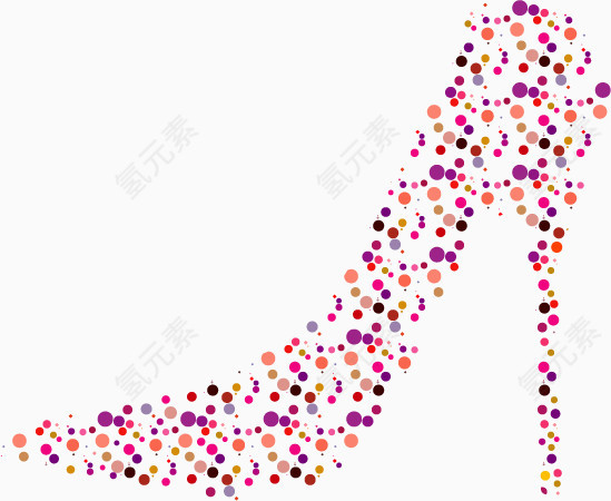 彩色绚丽高跟鞋