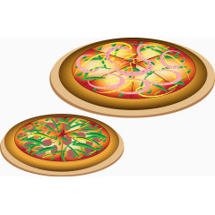 西餐披萨饼矢量卡通素材