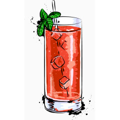 卡通矢量饮料食品红色