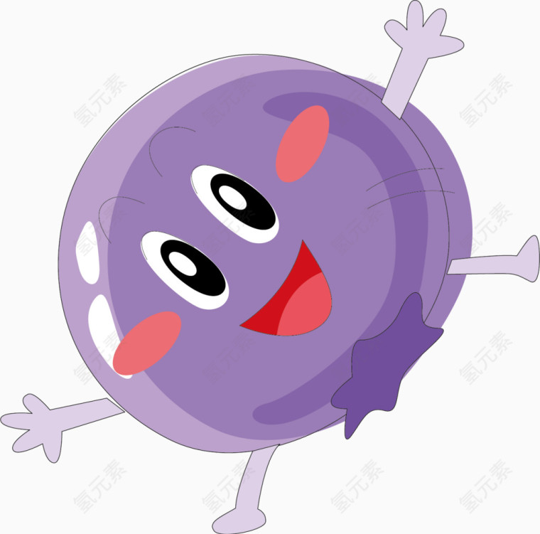 葡萄卡通手绘图标元素