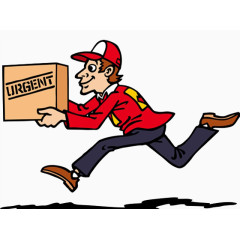 卡通送快递的小哥