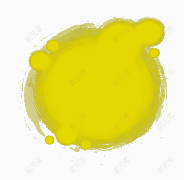 黄色水墨墨点