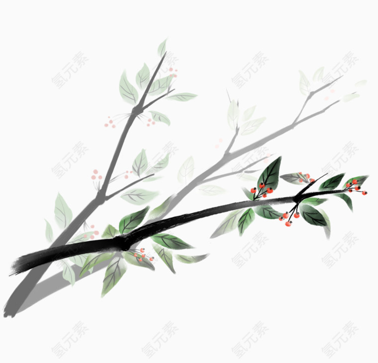 古风唯美植物插画