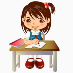 做作业的小女孩