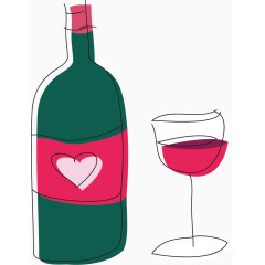 红酒瓶和红酒杯