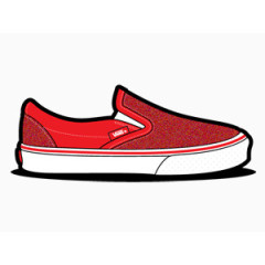 货车闪闪发光的红色的鞋van-slip-ons-shoes-icons
