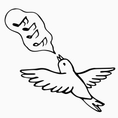 简笔画手绘小鸟音符