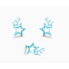 个性蓝色星星卡通3D简约素材