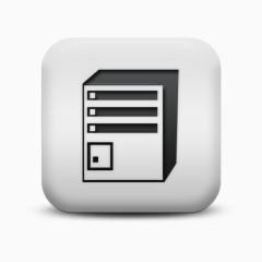 不光滑的白色的广场图标业务电脑服务器商业偶像