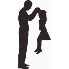 父亲和孩子剪影