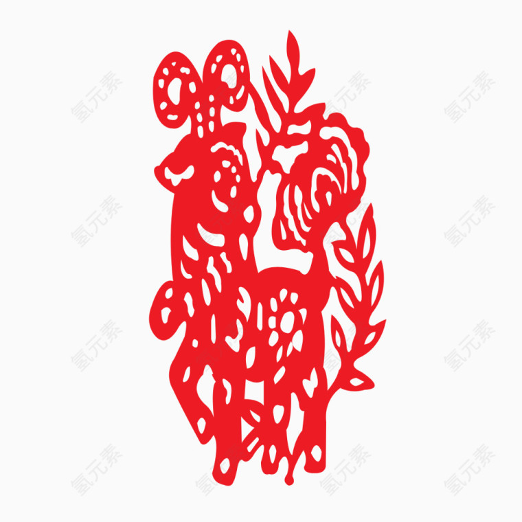 十二生肖剪纸 羊图片