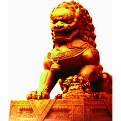 金色石狮子